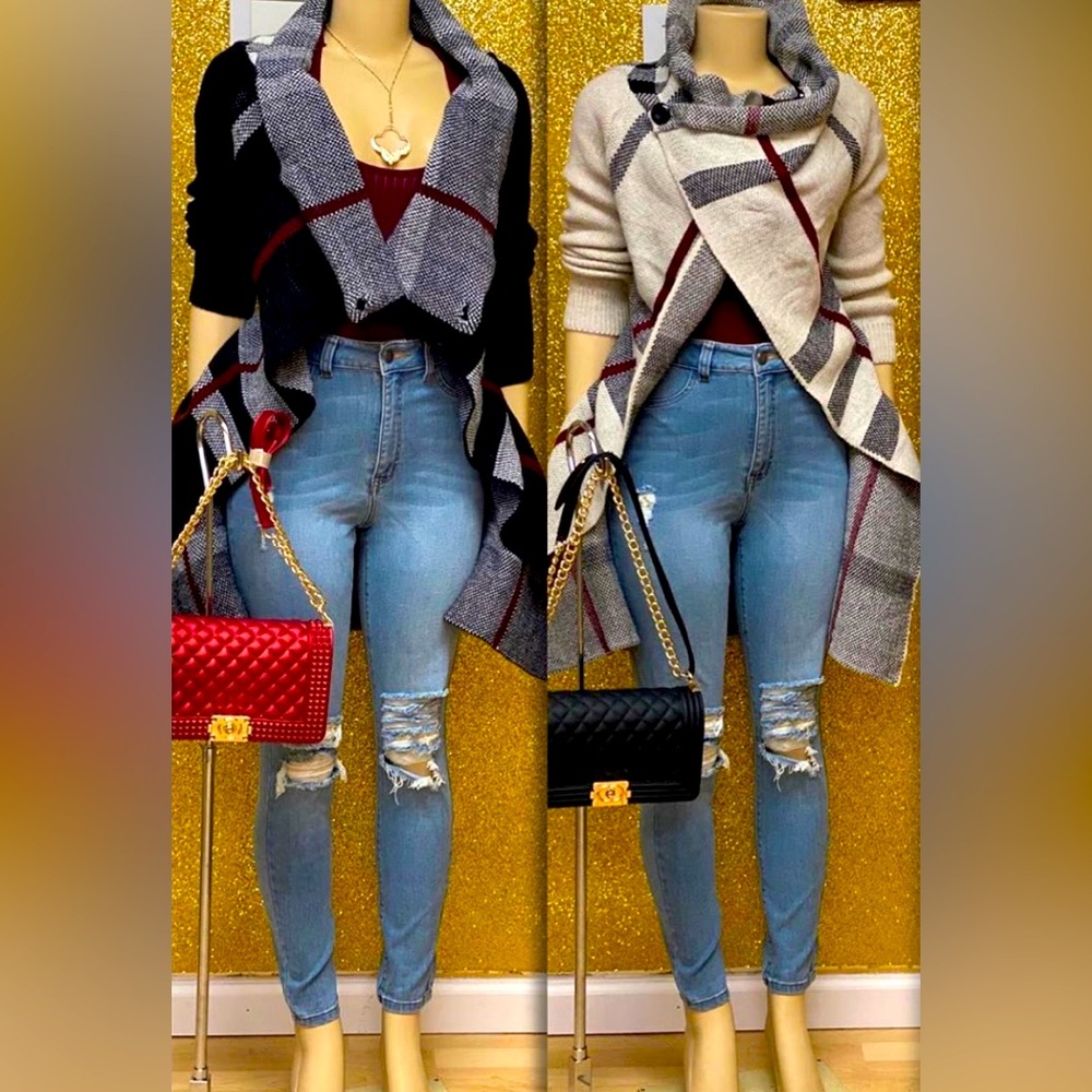 Plaid Cardigan Sweaters Brand new!